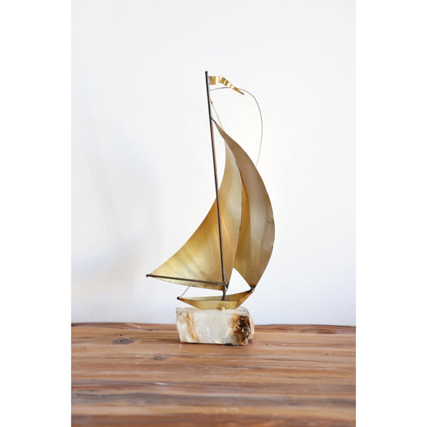 Brass/Marble Sailboat