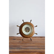 Wooden Ship Steering Wheel Clock