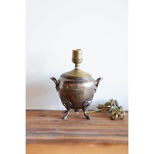 Repurposed Antique Footed Silverplated Sugar Bowl Lamp