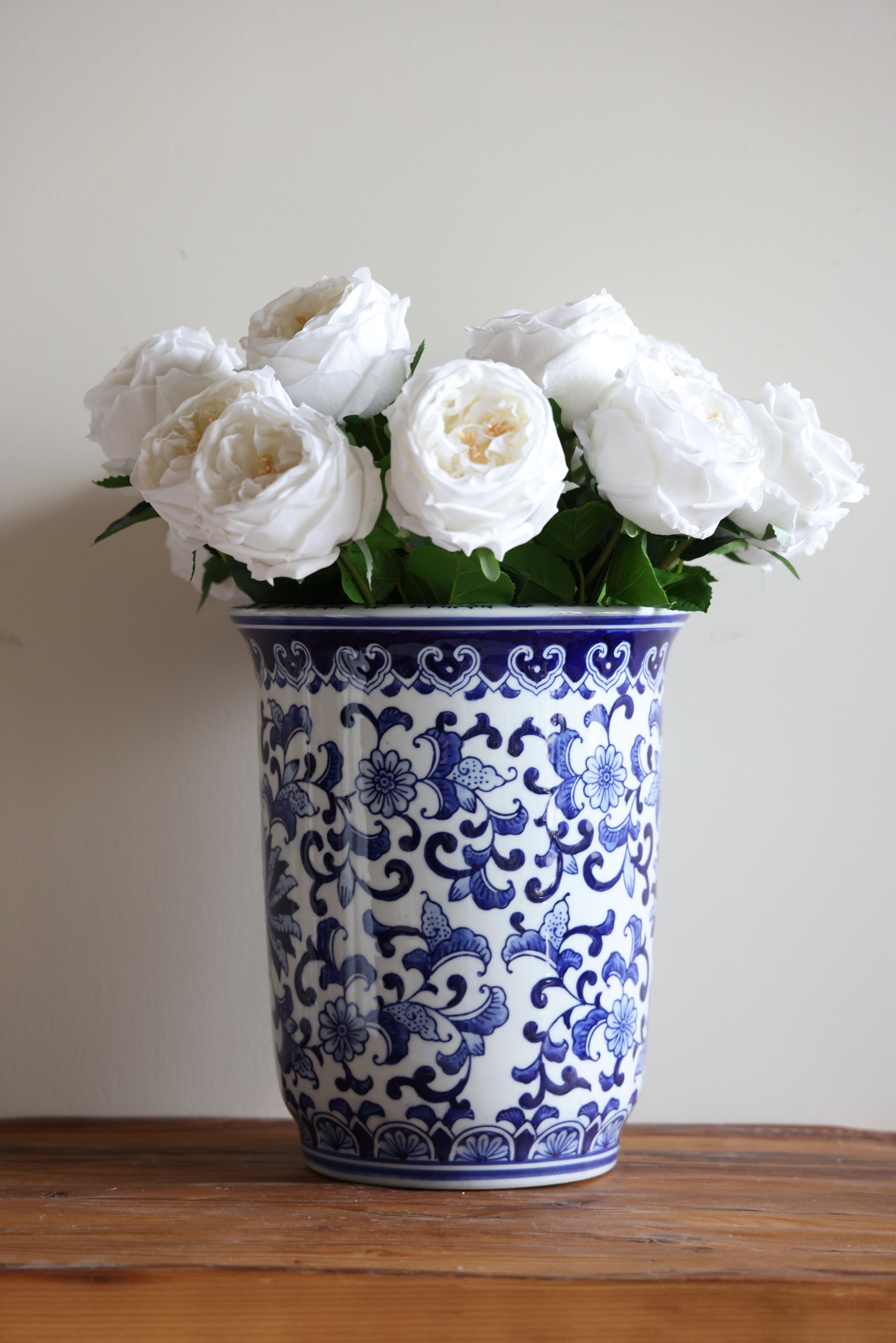 Real touch English Austin Cabbage Rose Stem