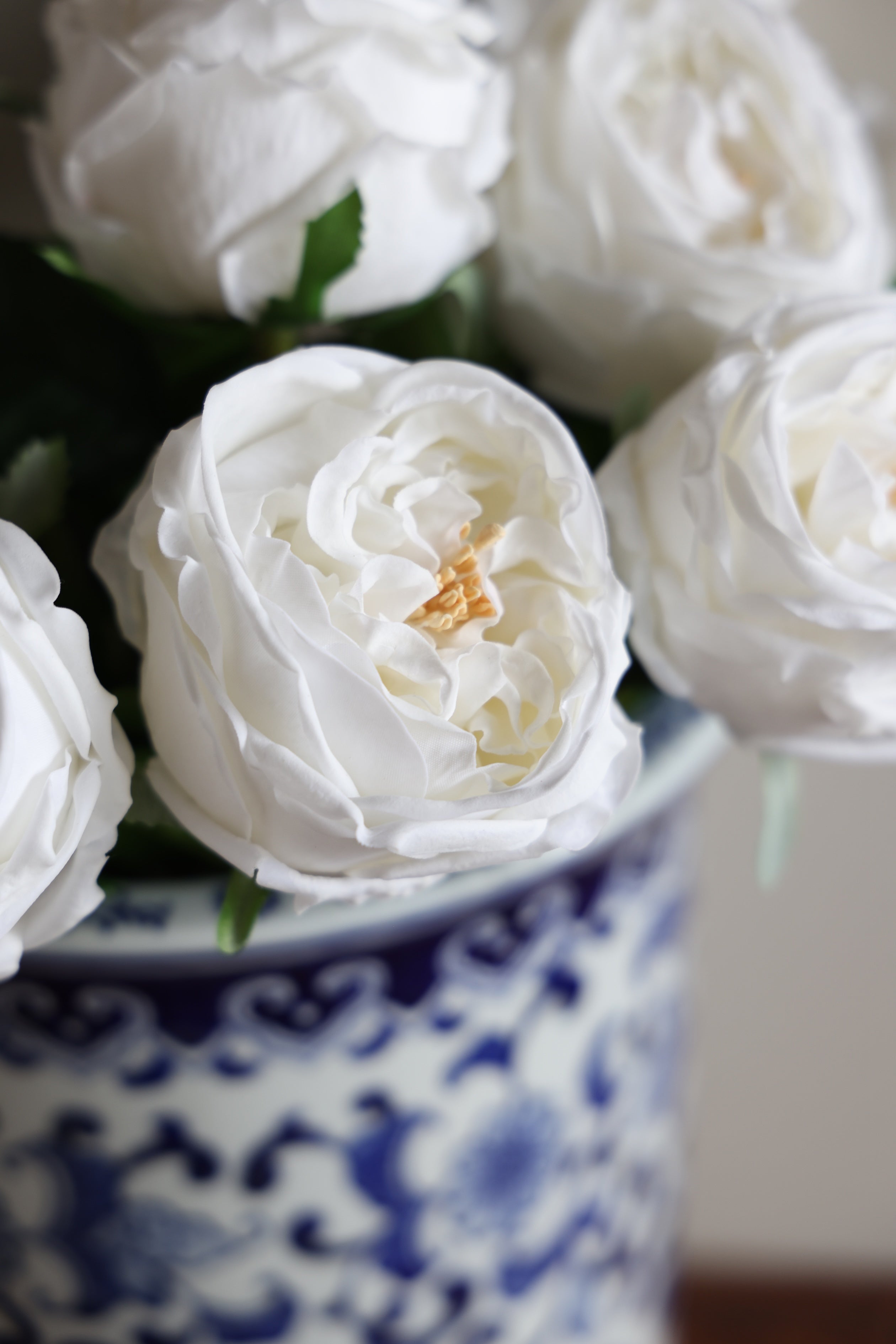 Real touch English Austin Cabbage Rose Stem