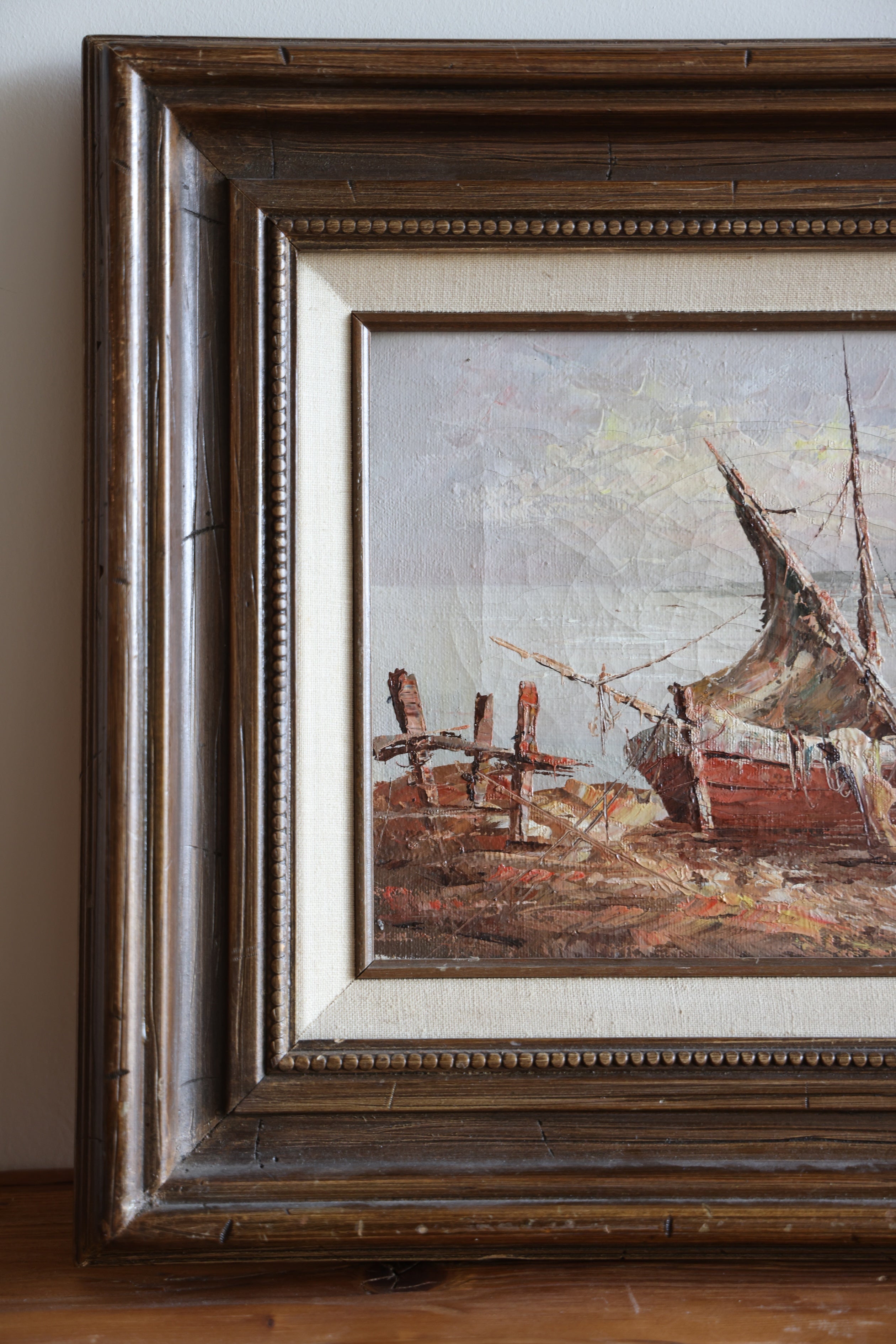 Vintage Ships Oil Painting