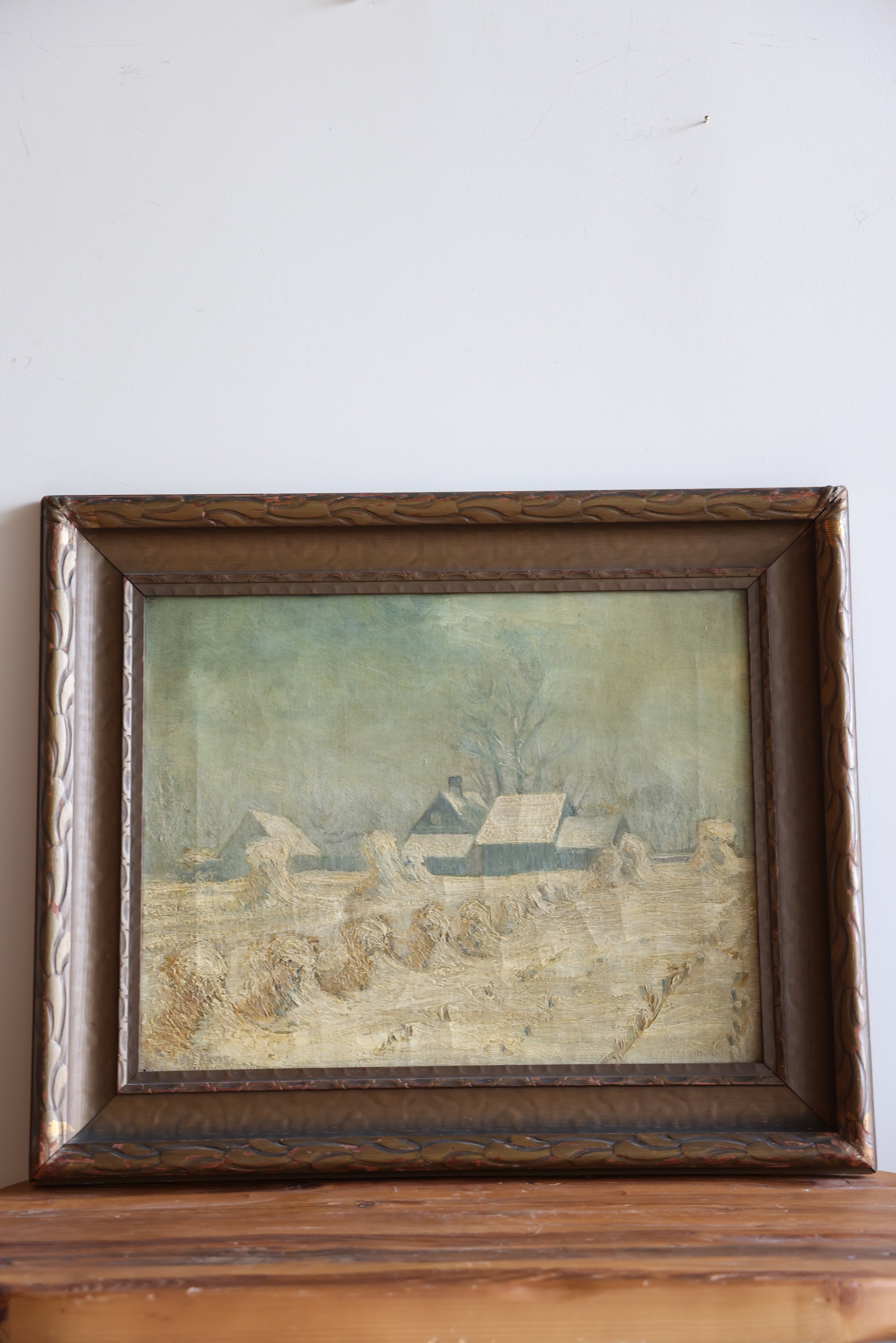 Vintage Farm Oil Painting