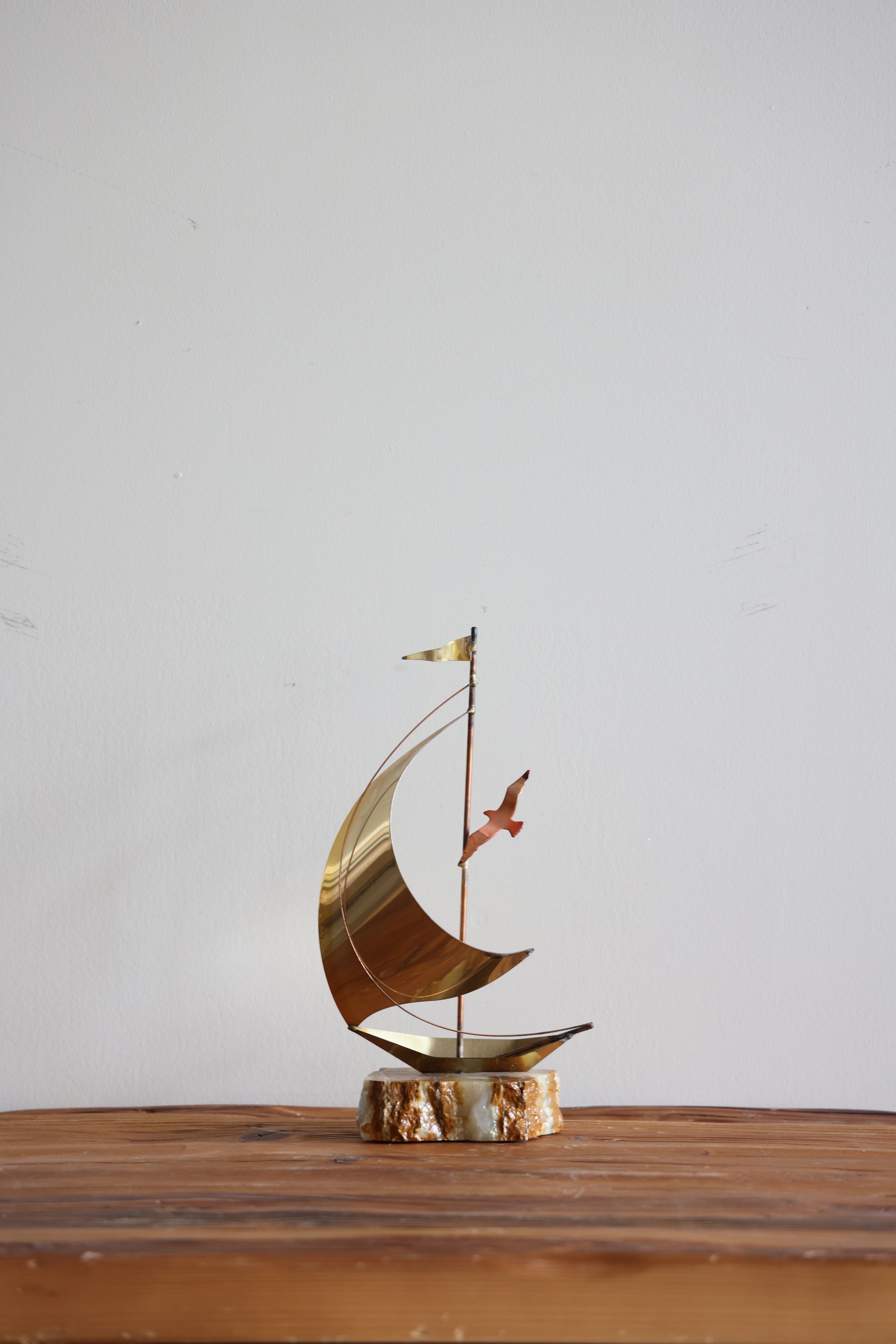 Vintage Marble & Brass Boat