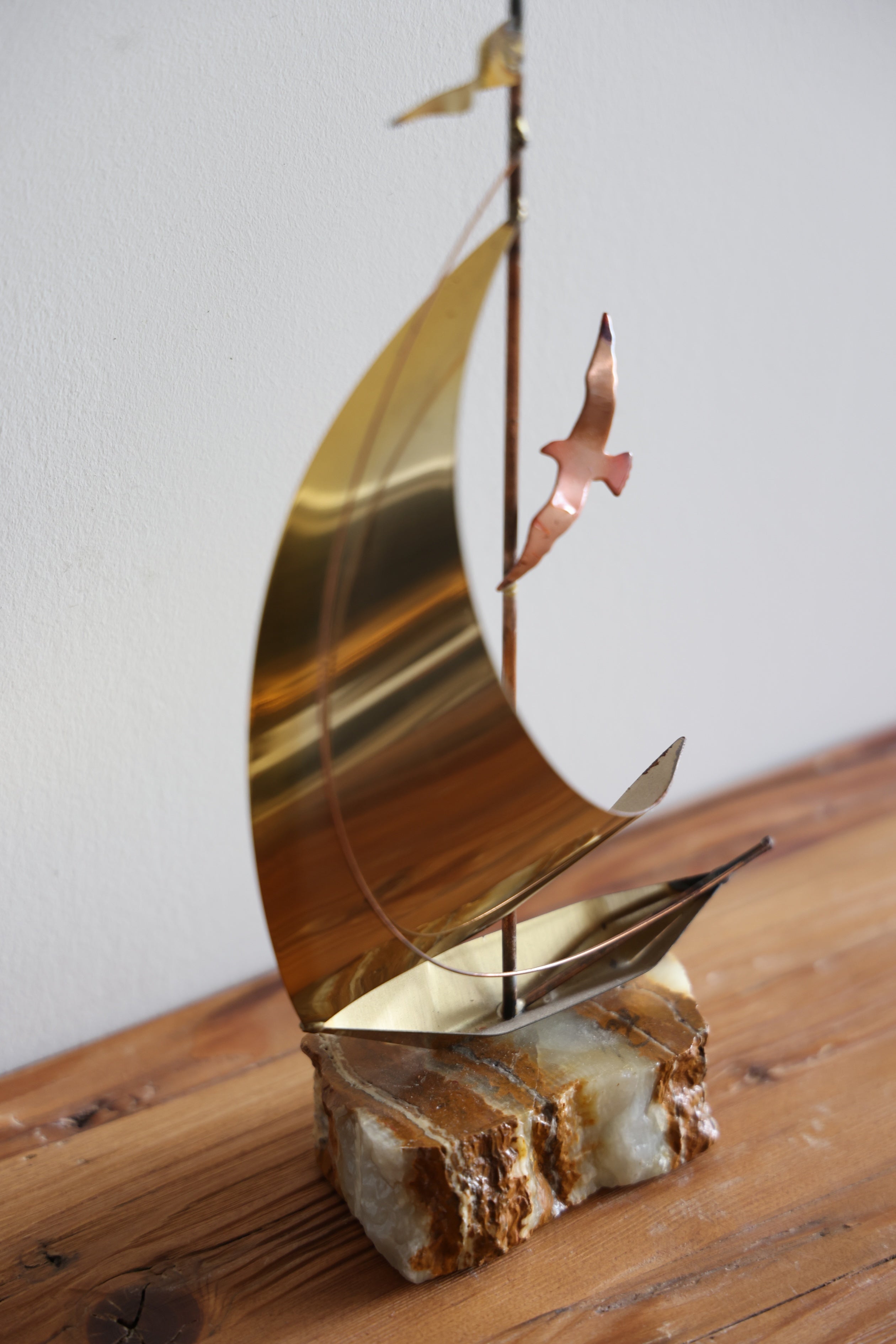 Vintage Marble & Brass Boat