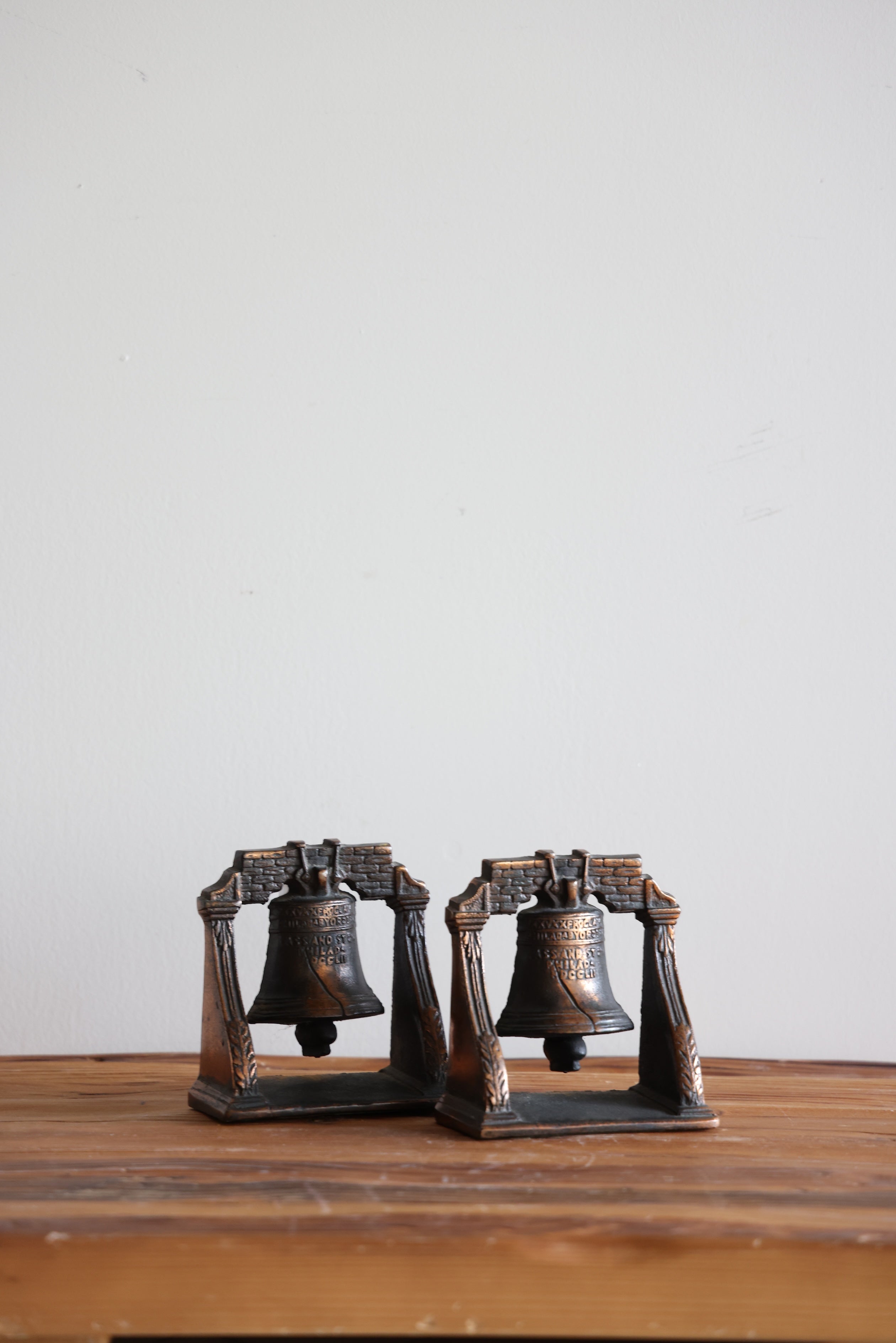 S/2 Vintage Liberty Bell Bookends