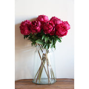 Peony Stem with Leaves, 26"- Dark Fuschia