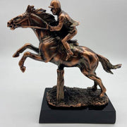 Bronze Steeplechase Horse Jumper on Pedestal