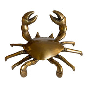 6" Antiqued Brass Dungeness Crab Paperweight Tabletop Decor