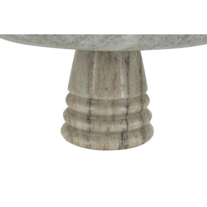 Marble Pedestal Bowl w/ Natural Gray Ribbed Base