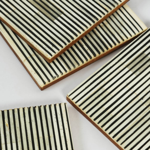 Pinstripe Inlay Coasters