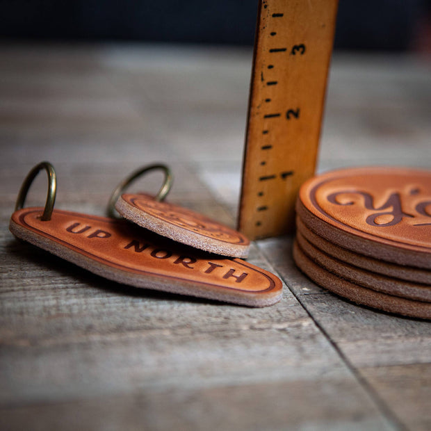 Bucking Bronco Leather Coaster Set