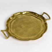 Gilded Round Tray w/Handles