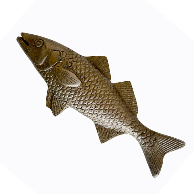 7" Bass Fish Brass Finished Paperweight Figurine Tabletop Decor