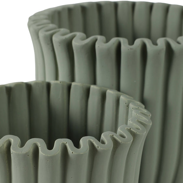 Sage Green Fluted Planter