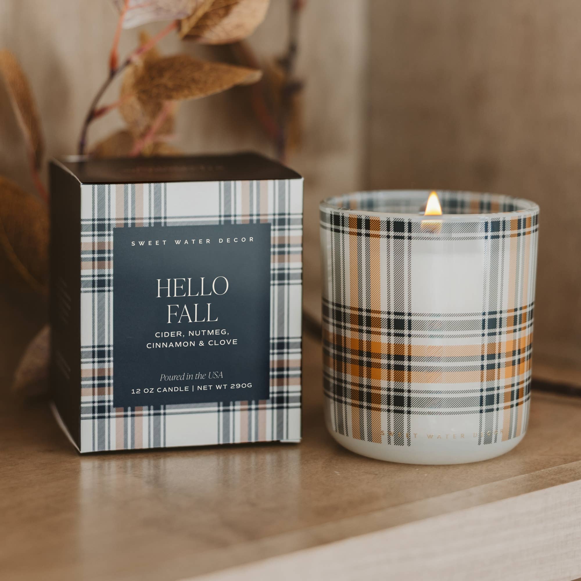 Hello Fall 12 oz Boxed Soy Candle