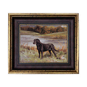 Labrador Retriever with Duck Framed Oil Painting Print