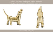 Gold Howling Dog Figurine