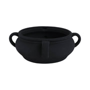 Black Textured Bowl with Handles