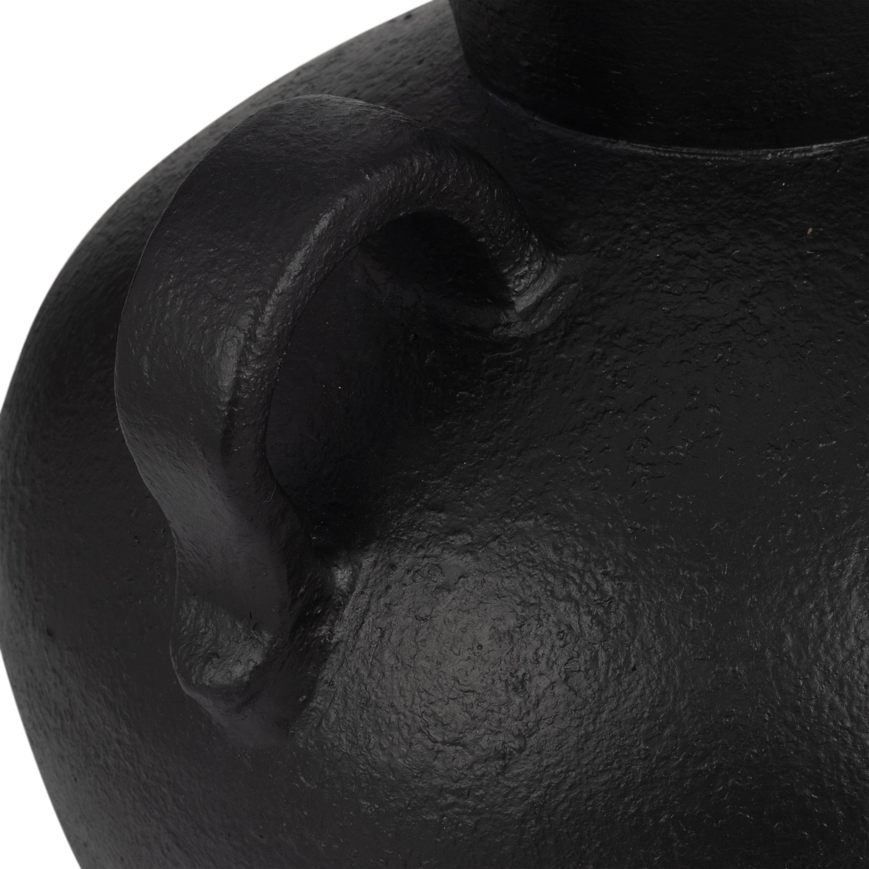 Black Terra Cotta Amphora Organic Vase