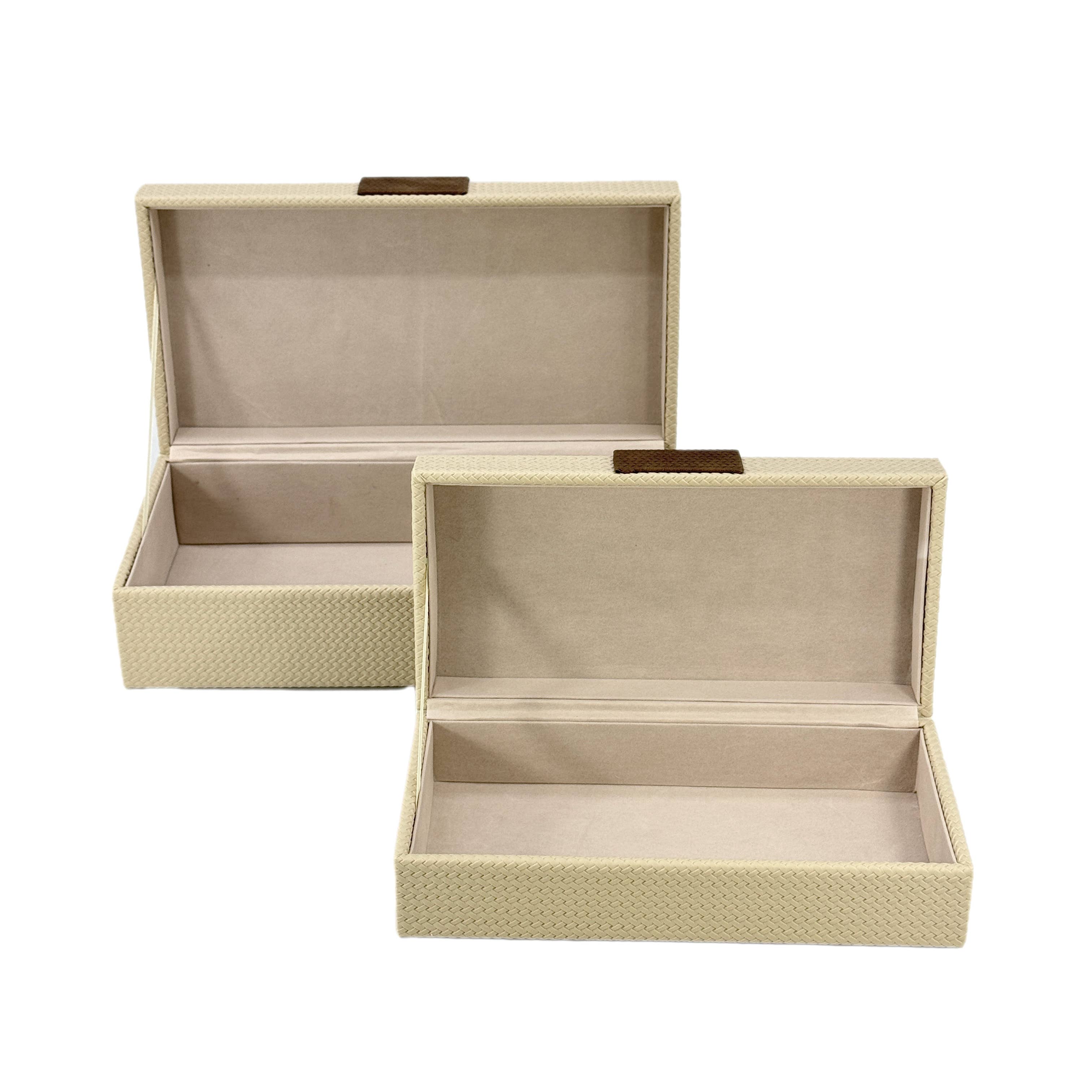 Vegan Leather Neutral Decorative Box