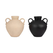 Black Terra Cotta Amphora Organic Vase