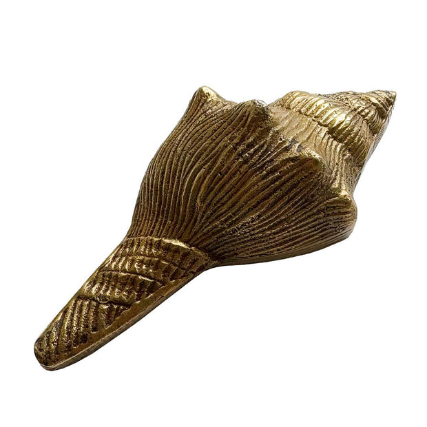 4" Antiqued Brass Conch Shell Paper Weight