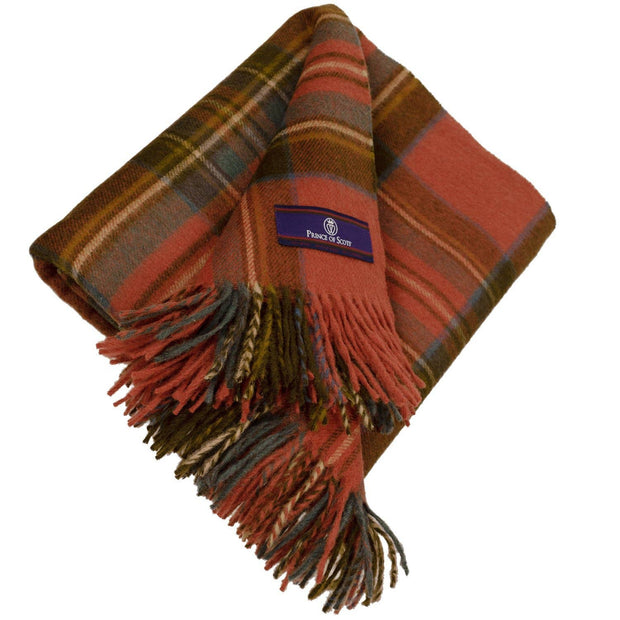 Highland Tartan Tweed Merino Wool Throw - Antique Royal