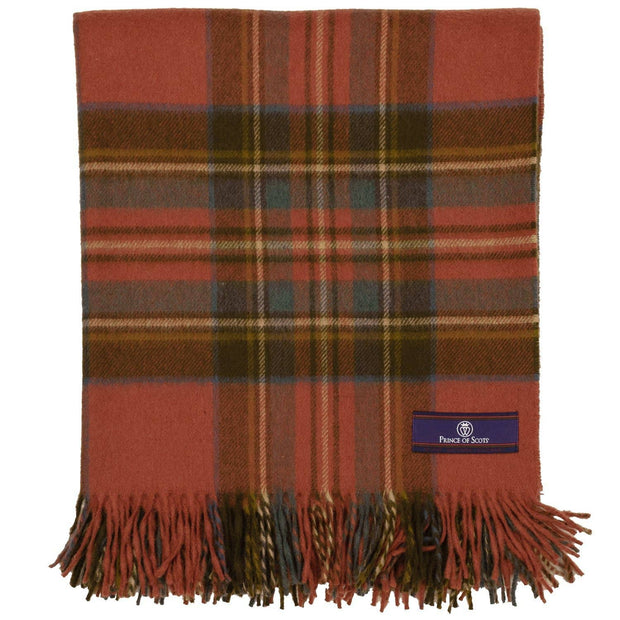 Highland Tartan Tweed Merino Wool Throw - Antique Royal