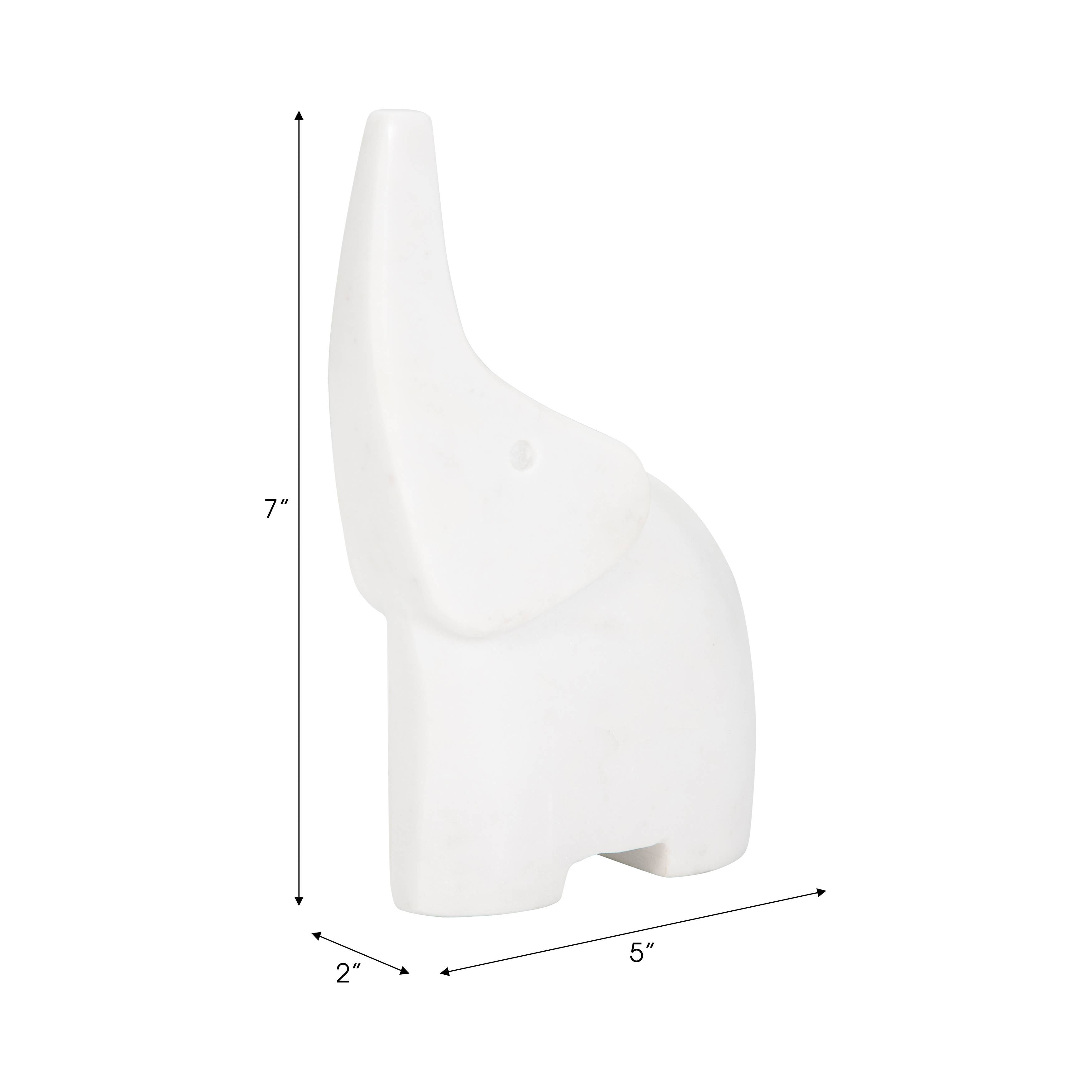 White Marble Elephant Figurine