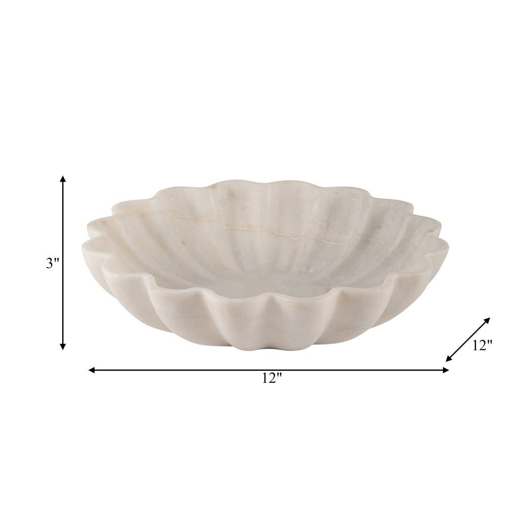 Marble Shell-Shaped Bowl- 12 in