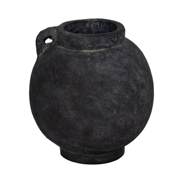 Black Bulbous Jug with Handle