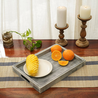 Pinstripe Bone Inlaid Decorative Trays