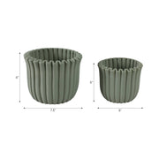 Sage Green Fluted Planter