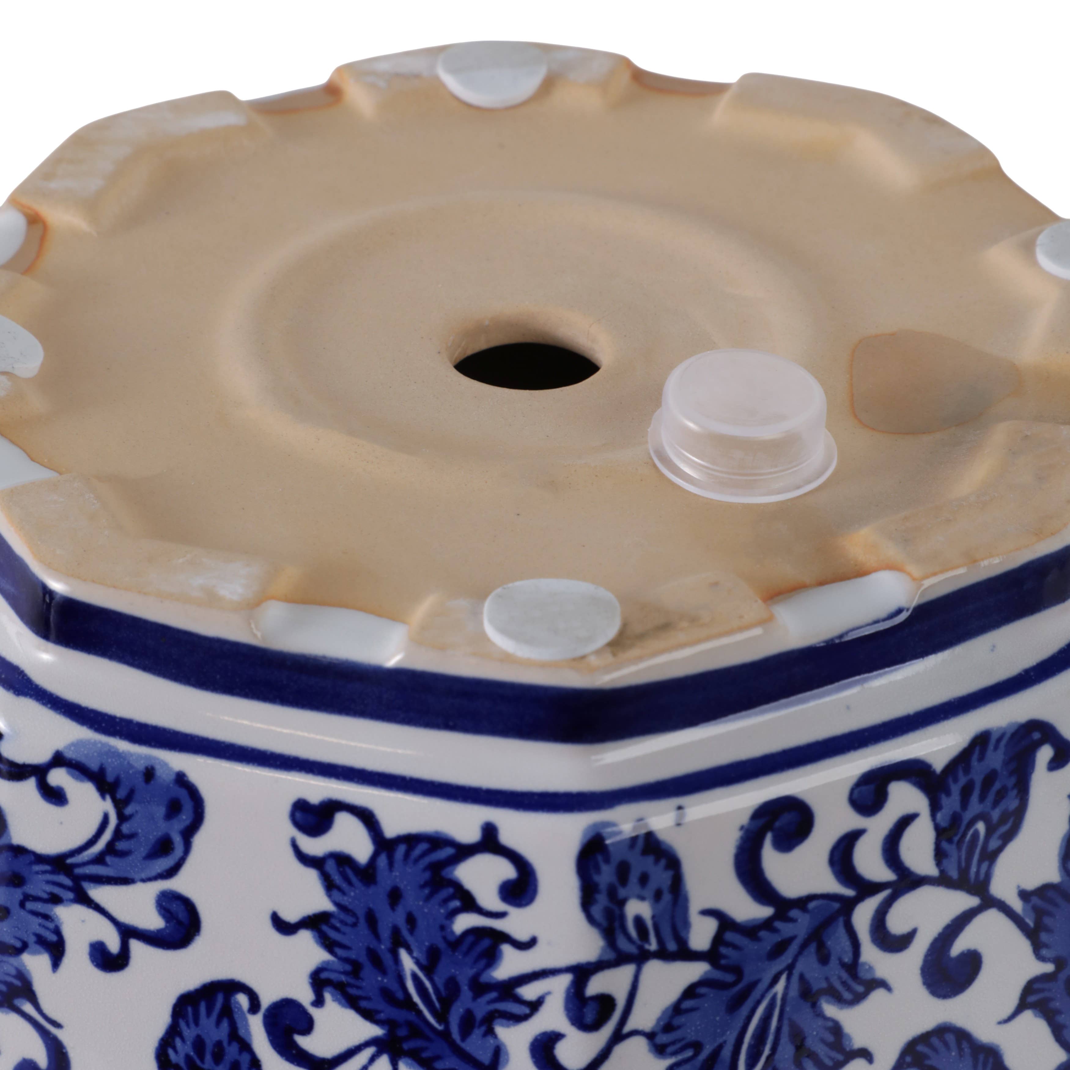 Blue Stoneware Chinoiserie Pot Planter