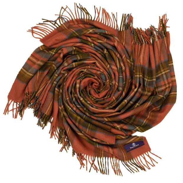 Highland Tartan Tweed Merino Wool Throw - Antique Royal