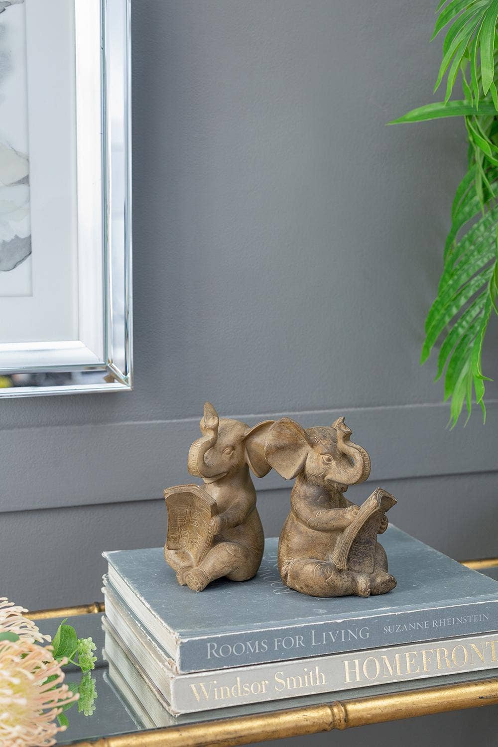 Elephant Bookend in Antique Brown
