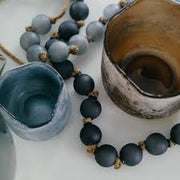 Beach Glass Beads, Frosted Grey