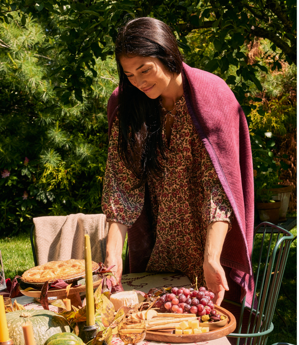 Harborview Herringbone Plum Blanket