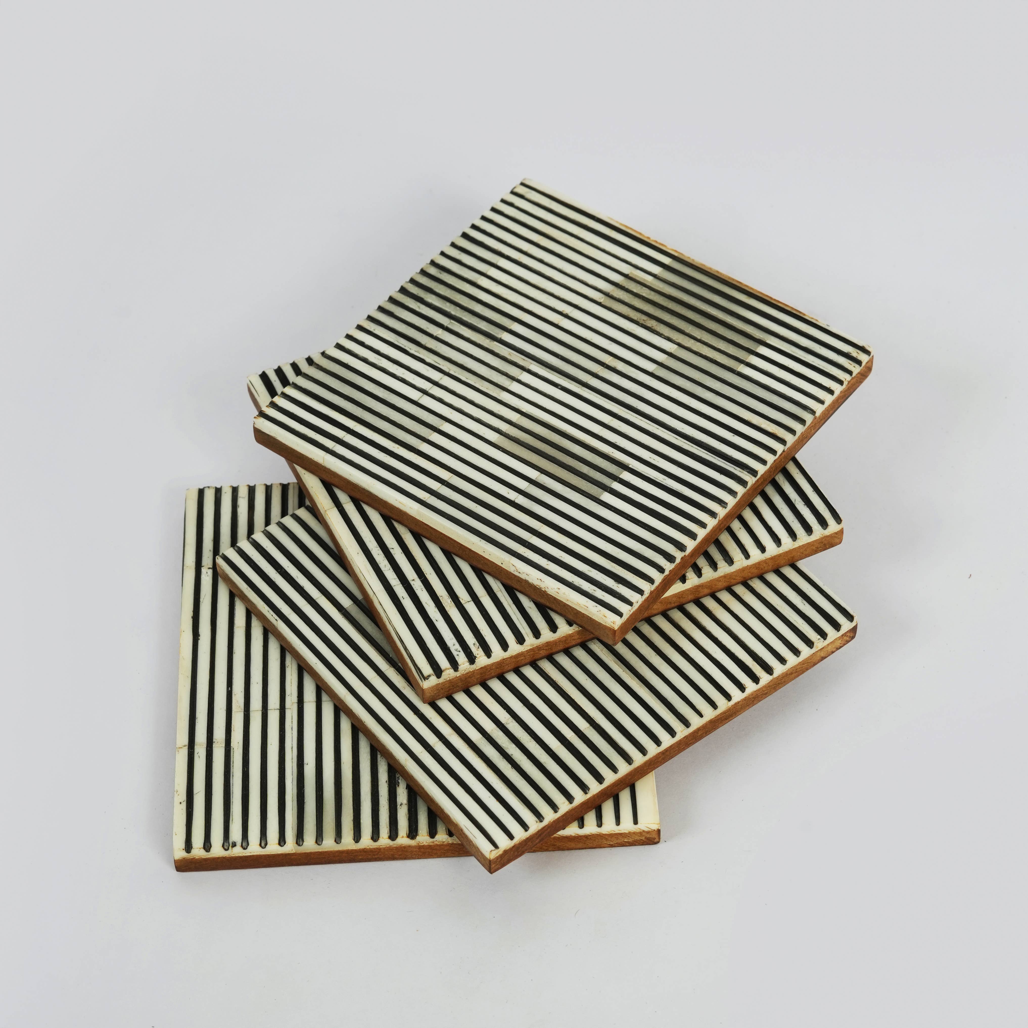 Pinstripe Inlay Coasters
