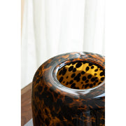 Amber Leopard Glass Vase