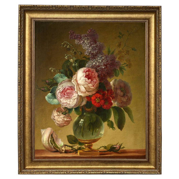 Floral Still Life with Lilacs and Peonies Oil Painting Print