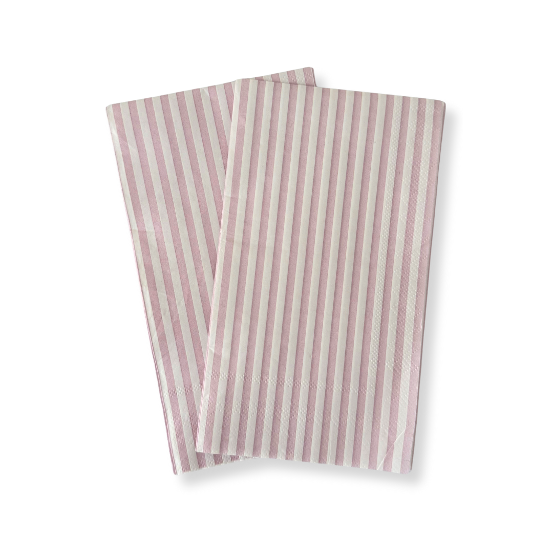Light Pink Striped Guest Napkins, 24pcs