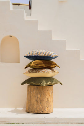 Scallop Velvet Pillow, Mustard (20