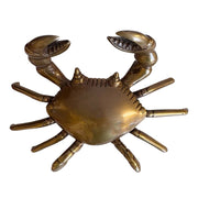 6" Antiqued Brass Dungeness Crab Paperweight Tabletop Decor