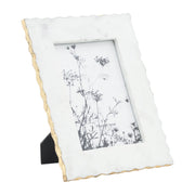 White  Marble Photo Frame with Gold Trim