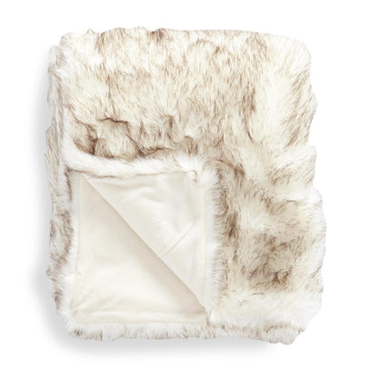 Faux Fur Throw Blanket - Cream