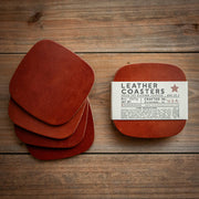Premium Leather Coasters Set of 4