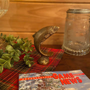 4-1/2" Antiqued Brass Jumping Trout Paperweight