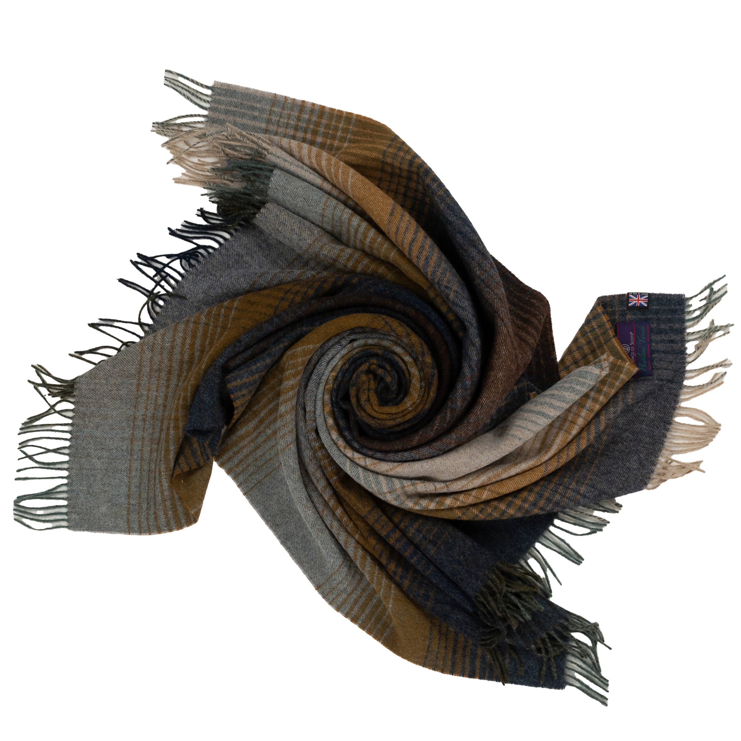 Highland Tweeds Shetland Lambswool Ombre Throw (Blue)